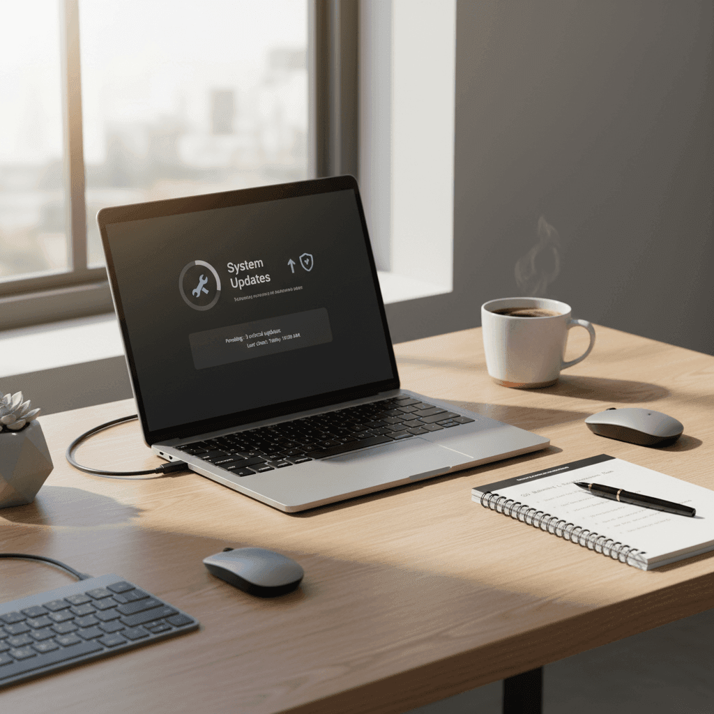 Laptop mit geöffnetem Shopify-Dashboard, Symbol für technischen Support und schnelle Fehlerbehebung durch Stockmann Digital Consulting